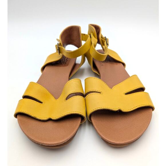 Miz Mooz Annalise Sandal Ankle Strap Women's Leather Yellow Size US7.5 EU38 - Picture 11 of 12